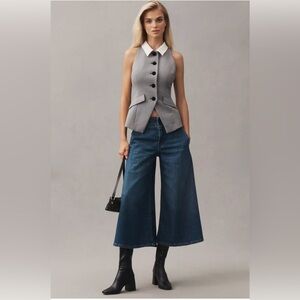 Pilcro Skirty High-Rise Crop Wide-Leg Jeans